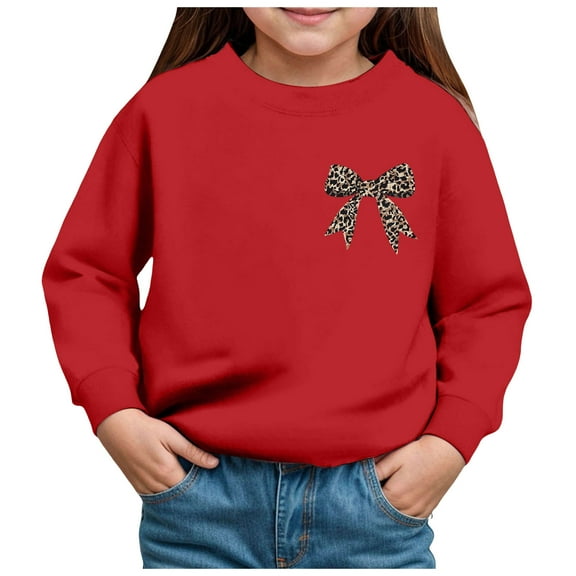 Gubotare Girls Sweatshirts Girls Sweatshirt Crop Tops For Girls Kids Cute Aesthetic Graphic Sweatshirt Teen Long Sleeve T-Shirts Size 6 (Red,6 Years)