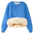 thumbnail image 1 of Gubotare Girls Sweatshirts Toddler Baby Girl Sweatshirt Long Sleeve Crewneck Pullover Cute Sweatshirts For Teen Girls Size 10-11 Years (Blue,10-11 Years), 1 of 5