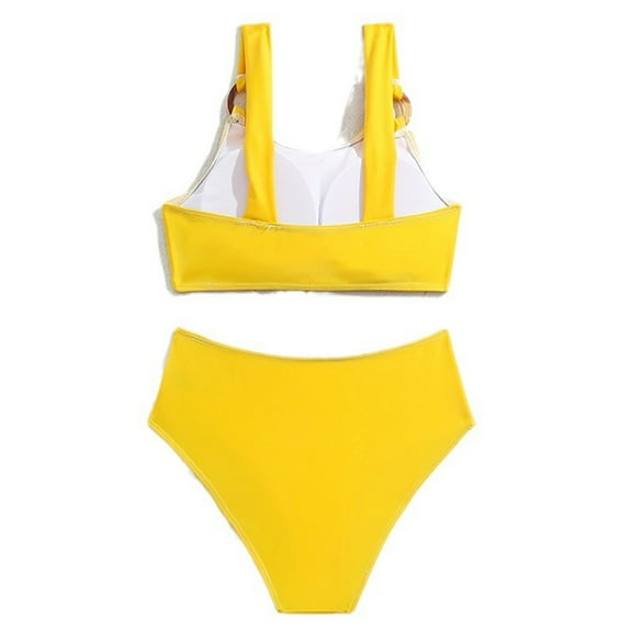 Gubotare Girls Swimsuit Two Piece Girls Rash Guard Swimsuit 2 Piece Bathing Suit Summer Beach Swimwear (Yellow,10-12 Years)