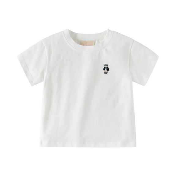 Gubotare Girls T Shirt Girls' T Shirts Short Sleeve Summer Shirts Fashion Crewneck Tops Tee Blouse (White,Size 9-10 Years)