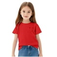 thumbnail image 1 of Gubotare Girls T Shirts Athletic Girls Puff Short Sleeve Shirts Summer Crewneck T Shirt Tops Tee Blouse Size 4T 5T (Red,4-5 Years), 1 of 9