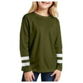 thumbnail image 1 of Gubotare Girls T Shirts Girls Long Sleeve Shirts Crop Tops Striped Tees Letter Print T Shirts Toddler Girl Long Sleeve Shirt Size 3T 4T (Dark Green,3-4 Years), 1 of 6
