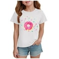 thumbnail image 1 of Gubotare Girls T Shirts Graphic Girl's Short Sleeve Tee Summer Crewneck T Shirt Casual Loose Fit Basic Shirts (White,Size 5-6 Years), 1 of 4