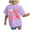 thumbnail image 1 of Gubotare Girls Top Girls' Short Sleeve Shirts Summer Cute Crewneck Blouse Tops (Light Purple,Size 7-8 Years), 1 of 6