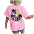 thumbnail image 1 of Gubotare Girls Top Stylish Tropical Crop Top for Little & Big Girls Cool Summer T Shirt Clothes (Pink,Size 13-14 Years), 1 of 6