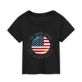 thumbnail image 1 of Gubotare Girls Tops 4th of July Baby Boy Girl Shirt American Flag Graphic T-Shirt USA Patriotic Tee Independence Day Casual Short Sleeve Top 7T 8T,Black 7-8 Years, 1 of 3