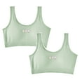 thumbnail image 1 of Gubotare Girls Training Bra Soft Bras 10-16 Seamless First Bra Girls Sports Bras Longline Crop Bra Padded-2 Pack,2PCS-Green 12-16 Years, 1 of 3