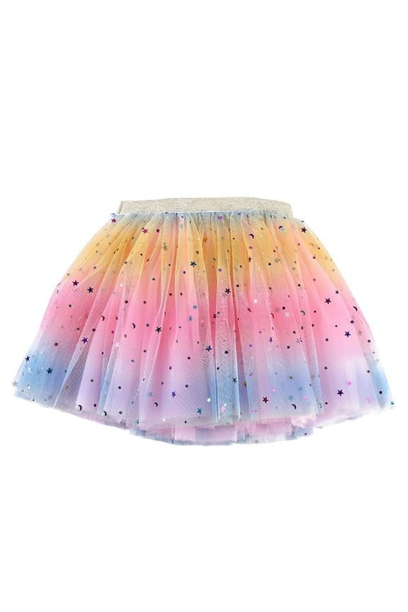 Girls Tutu Ballet Girls Ruffle Sparkle Skirt Shiny Dance Scooter Skirt Tutu Skirt3T 8T (Pink,3-8 Years)