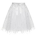 thumbnail image 1 of Gubotare Girls Tutu Girls Casual Ruffle Trim Tutu Skirt Elastic Waist Skirt Shorts,White 2-10 Years, 1 of 2