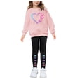 thumbnail image 1 of Gubotare Girls Two Piece Set Girls Clothes Long Seeve Shirts Top and Pants 2 Piece Fall Outfits Clothing Sets Size 9-10 (Pink,9-10 Years), 1 of 4