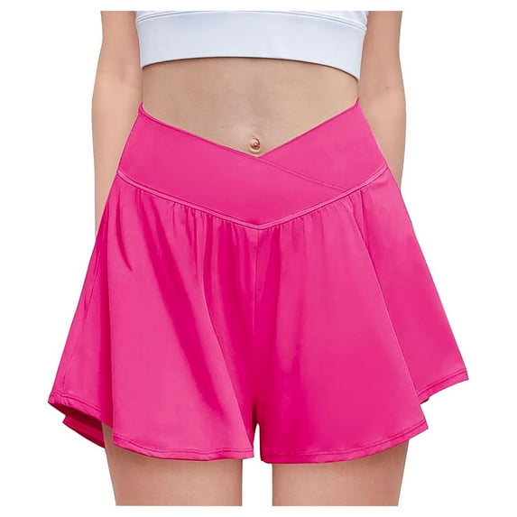 Gubotare Girls Volleyball Shorts Girls Comfy Shorts Athletic Running Shorts Lightweight Shorts Size 13-14 (Hot Pink,13-14 Years)
