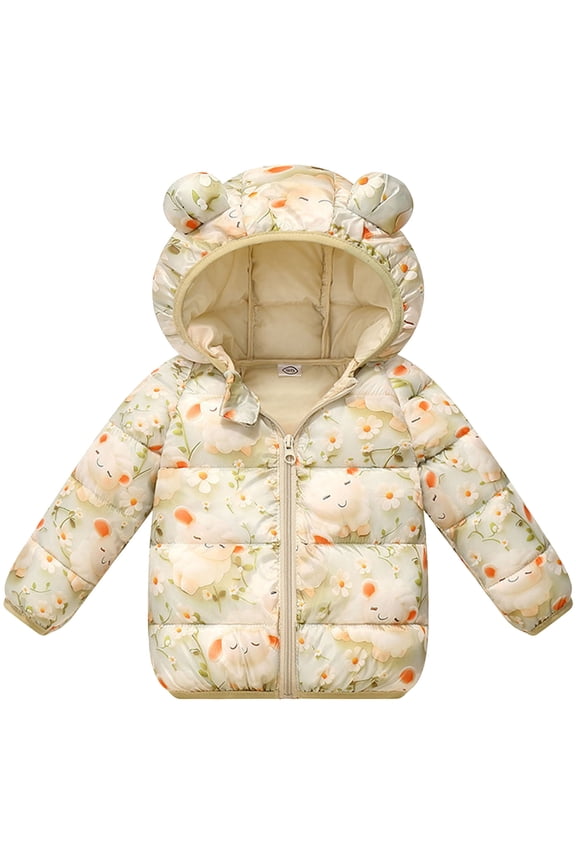 Girls Warm Winter Coat Baby Boys Thicken Winter Coat Toddler Girls Fleece Warm Hooded Jacket Clothes Size 18 24 Months (Yellow,18-24 Months)