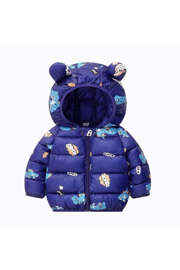 Girls Winter Coats Baby Toddler Boy Girl Warm Winter Jacket with Hood Lightweight Puffer Coat 3T 4T (Navy,3-4 Years)