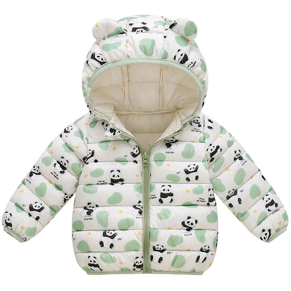 Gubotare Girls Winter Jackets Baby Boys Girls Winter Coats Hoods Light Puffer Down Jacket Outwear Size 18 24 Months (Light Green,18-24 Months)