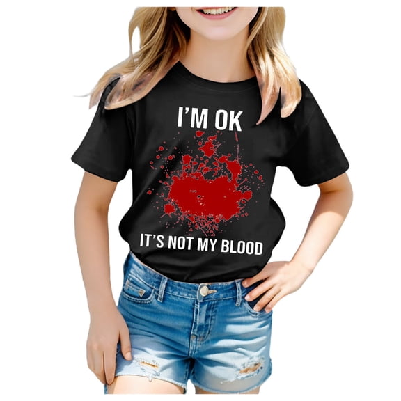 Gubotare Girls' and Toddler All Holidays Short Sleeve Tops Toddler Graphic Tees (Watermelon Red,3-4 Years)