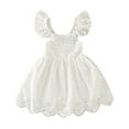 thumbnail image 1 of Gubotare Girls' and Toddler Short Sleeve Casual Summer Dresses (White,3-4 Years), 1 of 4