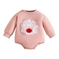 thumbnail image 1 of Gubotare Halloween Bodysuit Baby Girl Baby Girl Halloween Outfit Pumpkin Bubble Bodysuit Peter Pan Collar Ruffle Long Sleeve Bodysuit Clothes 0 3 6 9 12 18 24 Months (Pink,0-3 Months), 1 of 7