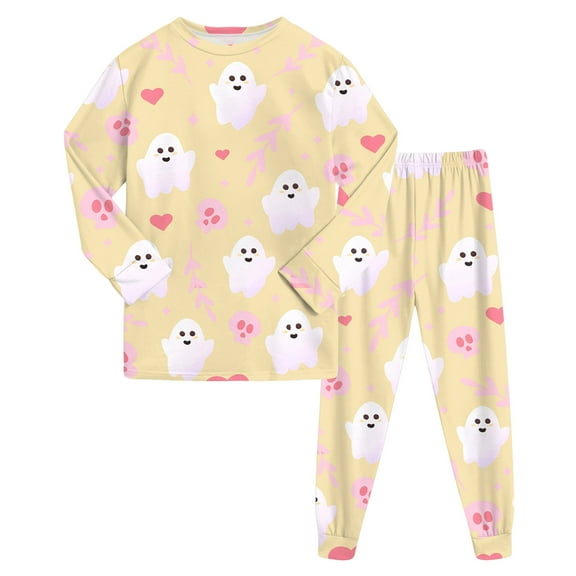 Gubotare Halloween Pajamas Kids Big Boys Unisex Baby 2-piece Pajamas Sleepwear Pjs for Baby, Toddler, Kids Size 2t 3t (Yellow,2-3 Years)