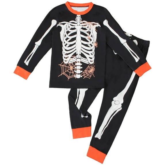 Gubotare Halloween Pajamas Kids Toddler Pajamas Boys Girls Baby Pjs Sets Kids 2pcs Long-Sleeve Snug fit Sleepwear Size 3t 4t (Gold,3-4 Years)