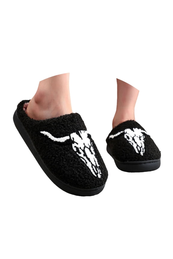 Halloween Slippers Slippers for Women Fuzzy Slippers Warm Cozy Soft Memory Foam House Shoes with Anti-Skid Sole for Indoor and Outdoor Size 9 (E,9)