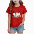 thumbnail image 1 of Gubotare Halloween Tee Shirts for Kids Girls Summer Tops Fashionable Short Sleeve T-Shirt Casual Daily Shirt for Kids 3T 4T (Red,3-4 Years), 1 of 6