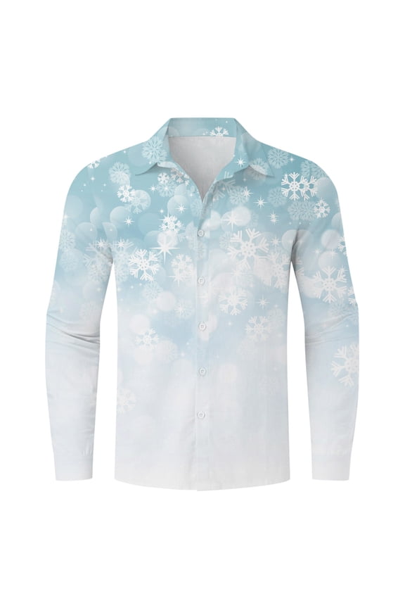 Hawaiian Shirt For Men Men's Long Sleeve Button Down Oxford Shirt in Custom Fit,White 4XL