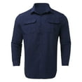 thumbnail image 1 of Gubotare Hawaiian Shirt Men's Standard-Fit Long-Sleeve Stretch Oxford Shirt,Navy 3XL, 1 of 4
