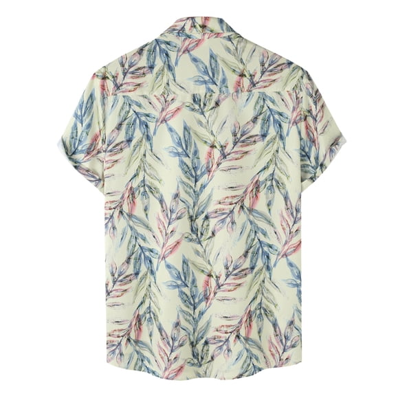 Gubotare Hawaiian Shirts Button Down Short Sleeve Beach Shirts Summer Casual Aloha Shirts (Pink,XXL)