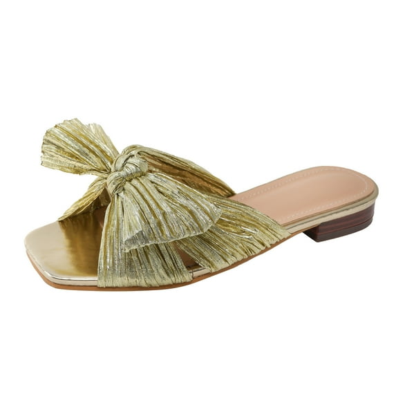 Gubotare Heated Slippers Women Womens Bathroom Shower Slippers Indoor Home Beach Non Slip Sandal,Gold 9