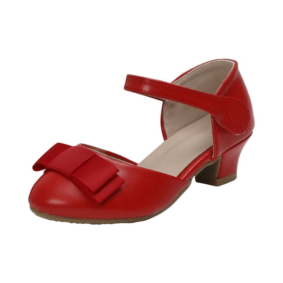 Gubotare Heels for Girls Wide Girls High Heels - Wedding Party Little Girl Heels High Heels for Girls & Kids - Wide Fit Toddler High Heels High Heels for Kids (Red,Little Kids 13)