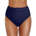 thumbnail image 1 of Gubotare High Waisted Bikini Bottoms Women High Waisted Bikini Bottoms High Cut Swim Bottom Full Coverage Swimsuit Bottom Sports Dark Blue L, 1 of 8