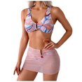 thumbnail image 1 of Gubotare High Waisted Bikini Sets for Women Womens High Wasited Bikini Sets Tummy Control Swimsuits Curvy Mesh Swim Skirt (Multicolour,S), 1 of 9