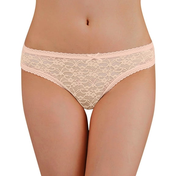 Gubotare High Waisted Seamless Underwear for Women No Show Panties Cheeky Scalloped Edge Bikini Breathable Briefs Workout Sets for Women (Beige,XL)