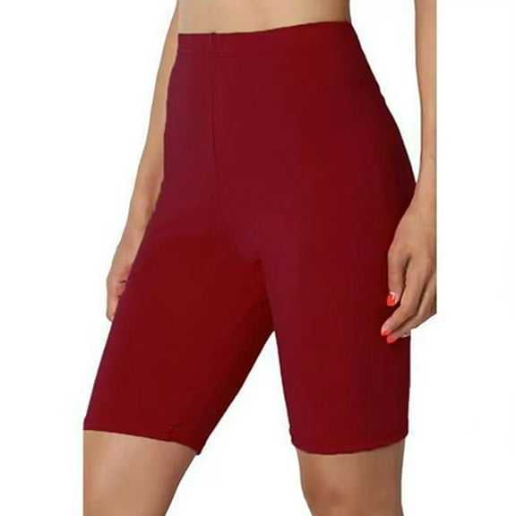 Gubotare High Waisted Shorts Women's Three Part Leggings, Sports Shorts(Red,3XL)