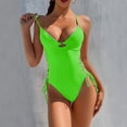 thumbnail image 1 of Gubotare High Waisted Swimsuits For Women Women Swimwear Color Solid Swimsuit Set Bikini Fashion Beachwear Swimwears,Green M, 1 of 5