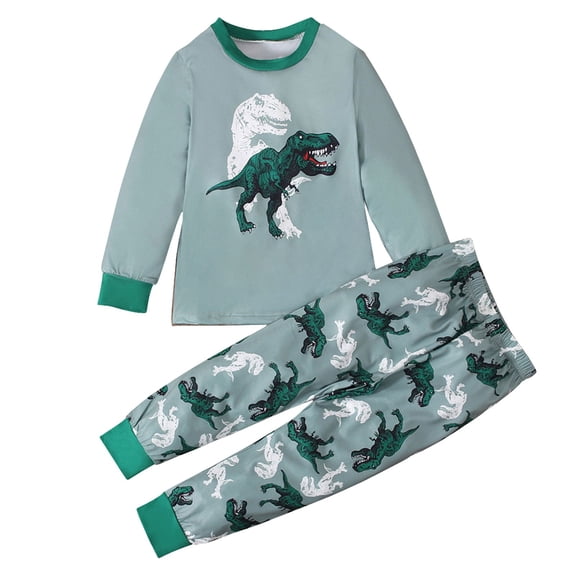 Gubotare Holiday Pajamas for Kids Boys Pajamas 2 Piece Toddler Kids Pjs Sets Cotton Toddler Clothes Sleepwears (Dark Green,5-6 Yeas)