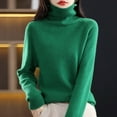 thumbnail image 1 of Gubotare Holiday Sweaters Women's Waffle Knit Tunic Tops Long Sleeve Shirt Blouse Drop Shoulder Loose Pullover Top with Pocket,Green XL, 1 of 4