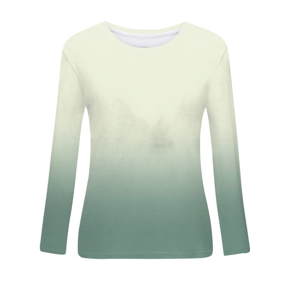 Gubotare Holiday Tops For Women T Shirts for Womens Long Sleeve Casual Fall Tops Tees Ladies Loose Tunic Top Side Split Tshirts,Green XXL