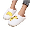 thumbnail image 1 of Gubotare Home Slippers Women Women Arch Support Slippers House Bedroom Slippers for Woman Corduroy Closed Toe Ladies Slides Outdoor Size 8 (White,8), 1 of 7