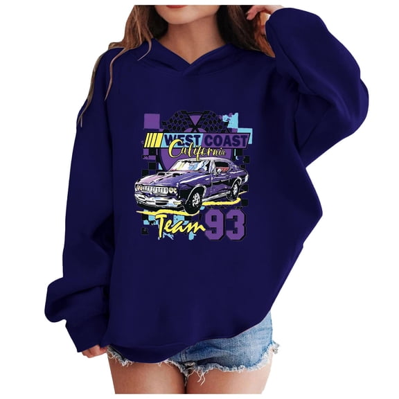 Gubotare Hoodies for Toddler Girls Hoodies for Girls Fleece Long Sleeve Hoodie Little Kid To Big Kid Size 3T 4T (Navy,3-4 Years)