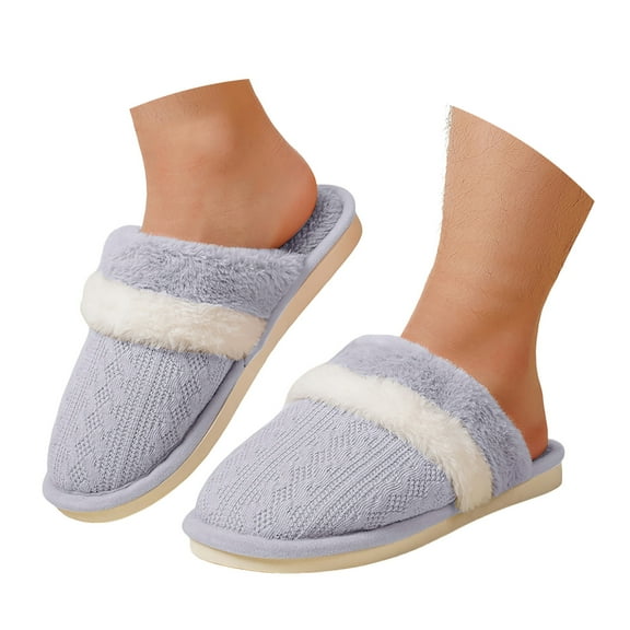 Gubotare House Slippers Men House Warm Slip Soft Plush Flop Slippers Flip On Shoes Slippers Men's Slipper Mens Slippers Size 9 (Grey,9)