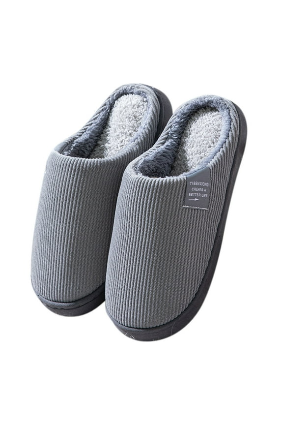 House Slippers for Men And Women Men's Memory Foam House Slippers Indoor Outdoor Durable Rubber Sole Size 12 (Grey,12)