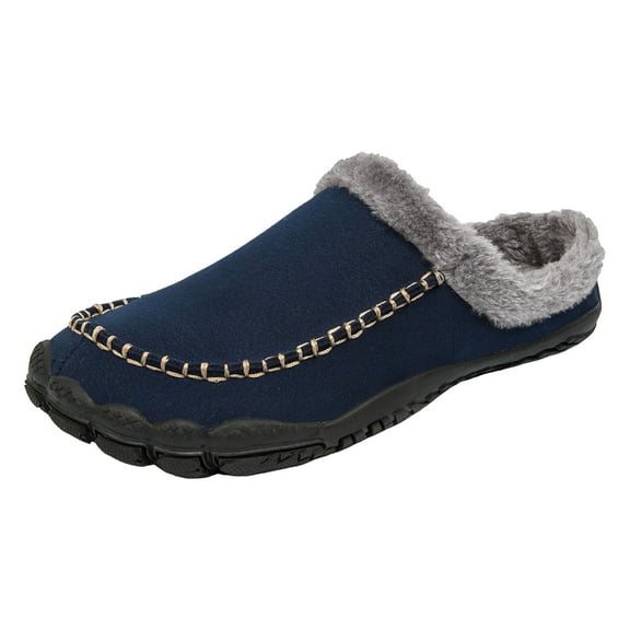 Gubotare House Slippers for Men Slippers for Women Men Furry Indoor House Shoes Soft Rubber Sole Sock Shoes Slip On Shoes for Bedroom Home Office Travel Size 10.5 (Blue,10.5)