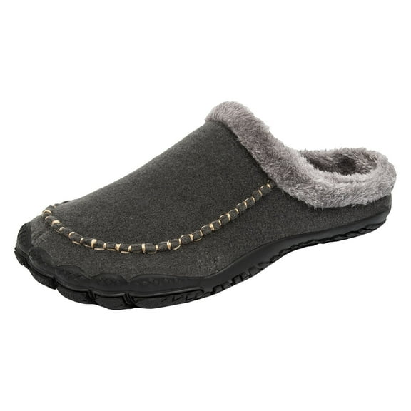 Gubotare House Slippers Men Slippers for Women Men Furry Indoor House Shoes Soft Rubber Sole Sock Shoes Slip On Shoes for Bedroom Home Office Travel Size 9.5 (Grey,9.5)