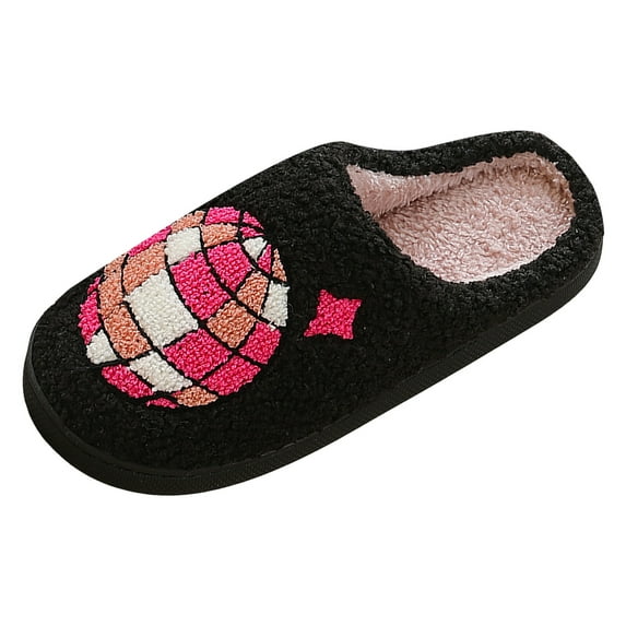 Gubotare House Slippers for Women Soft Sole Silent Suede Slippers Non-slip Wooden Floor Indoor Cotton Slippers Good Shoes for Women Size 8 (Black,8)