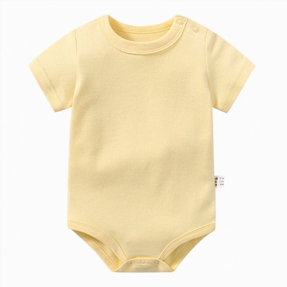 Gubotare Infant Baby Girl Clothes Baby Girl Bodysuit Soft Adjustable Snaps Outfit with Headband 0 3 6 9 12 18 24 Months (Yellow,12-18 Months)