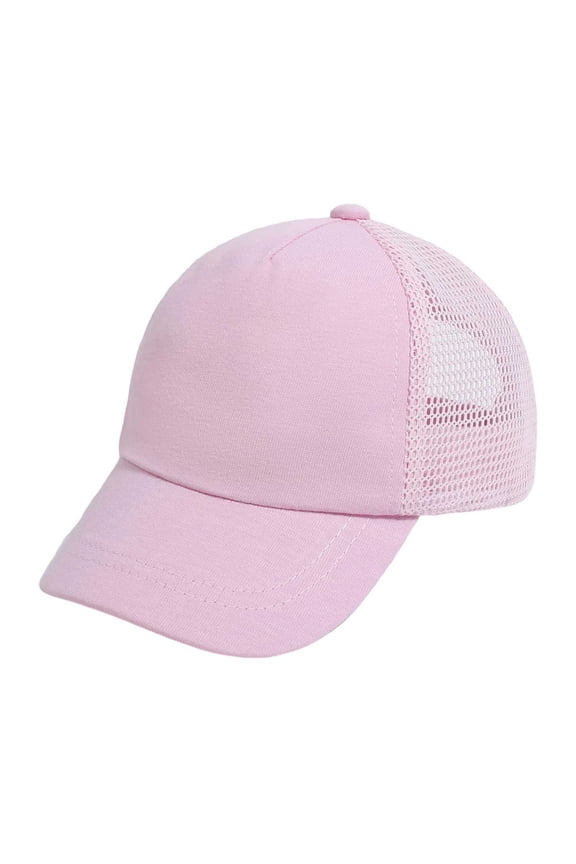 Baseball Cap Kids Washed Low Profile UPF 50+ Plain Baseball Cap Hat (Pink,3-5 Year)