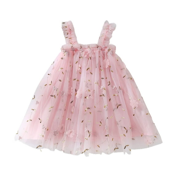 Gubotare Infant Flower Girl Dress Little Girl Sequin Tutu Dresses Flower Girl Formal Pageant Dress Baby Cake Smash Dress Puffy Tulle Ball Gown (Pink,Size 4-5 Years)