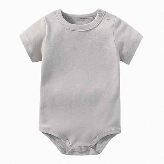 Gubotare Infant Girl Clothes Newborn Infant Baby Girl Summer Clothes Print Romper Short Sleeve Romper Bodysuit Newborn Girl Clothes 0 3 6 9 12 18 24 Months (Light Gray,9-12 Months)