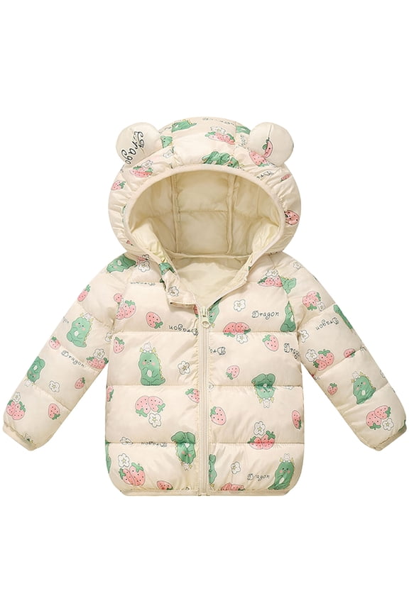 Infant Jacket Winter Down Coats for Kids Baby Boys Girls Light Puffer Padded Jacket Hoods Infant Outerwear Size 18 24 Months (White,18-24 Months)